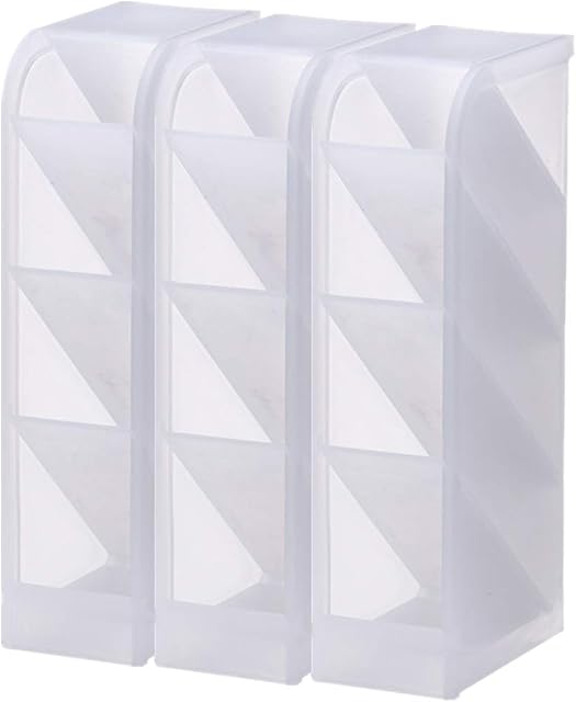 Cevvako Pen Organiser, 3 pcs Desk Pencil Organizer for Office, School, Home Supplies, Translucent Slanted Pen Storage Holder