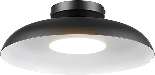Miniatura 5 de Globe Electric 66000075 - Lámpara de techo empotrada integrada de 1 luz LED de 21 W, negro mate, pantalla interior blanca, 800 lúmenes, 3000