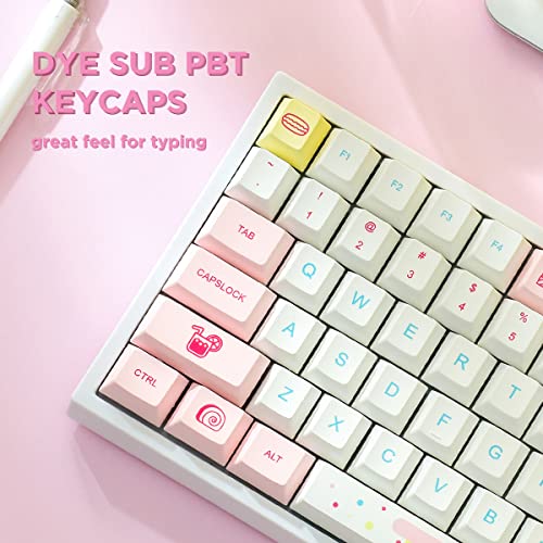 Image of YUNZII Macaron 84 84-Key RGB Hotswap Wired Mechanical Gaming Keyboard with PBT Dye-subbed Keycaps for Mac /Win /Gamers (Gateron Brown Switch,Macaron)