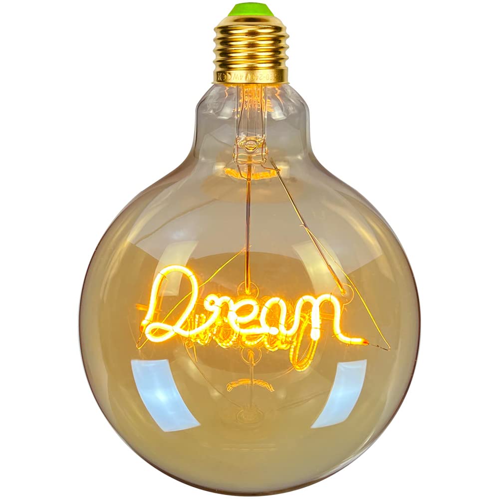 Tianfan Vintage Led Bulbs Big Globe G125 4W 220/240V Alphabets Specialty Decorative Light Bulb Super Yellow Warm (Dream) โ image 1