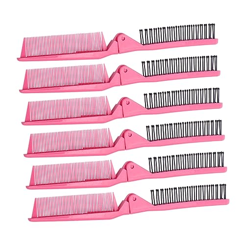 HAPINARY 1 Peine Resistente a Altas Temperaturas Enderezar Peines Peine Caliente Plancha De Pelo Cepillo De Pelo Peine De Viaje Plegable Secador De Pelo Peine De Desenredador Rosa