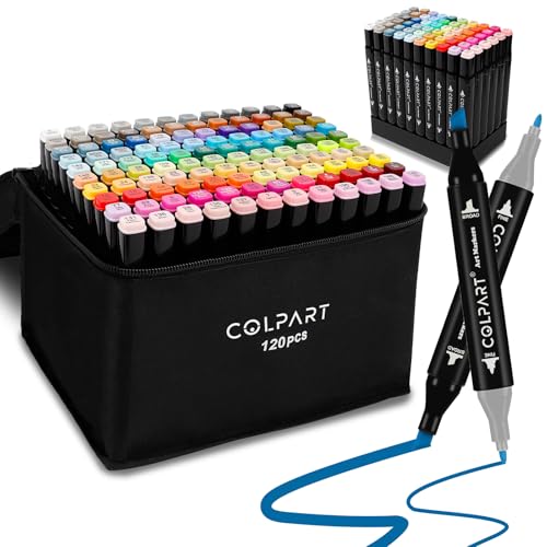 colpart 120 Dual Tip Alcohol Markers Set – Permane