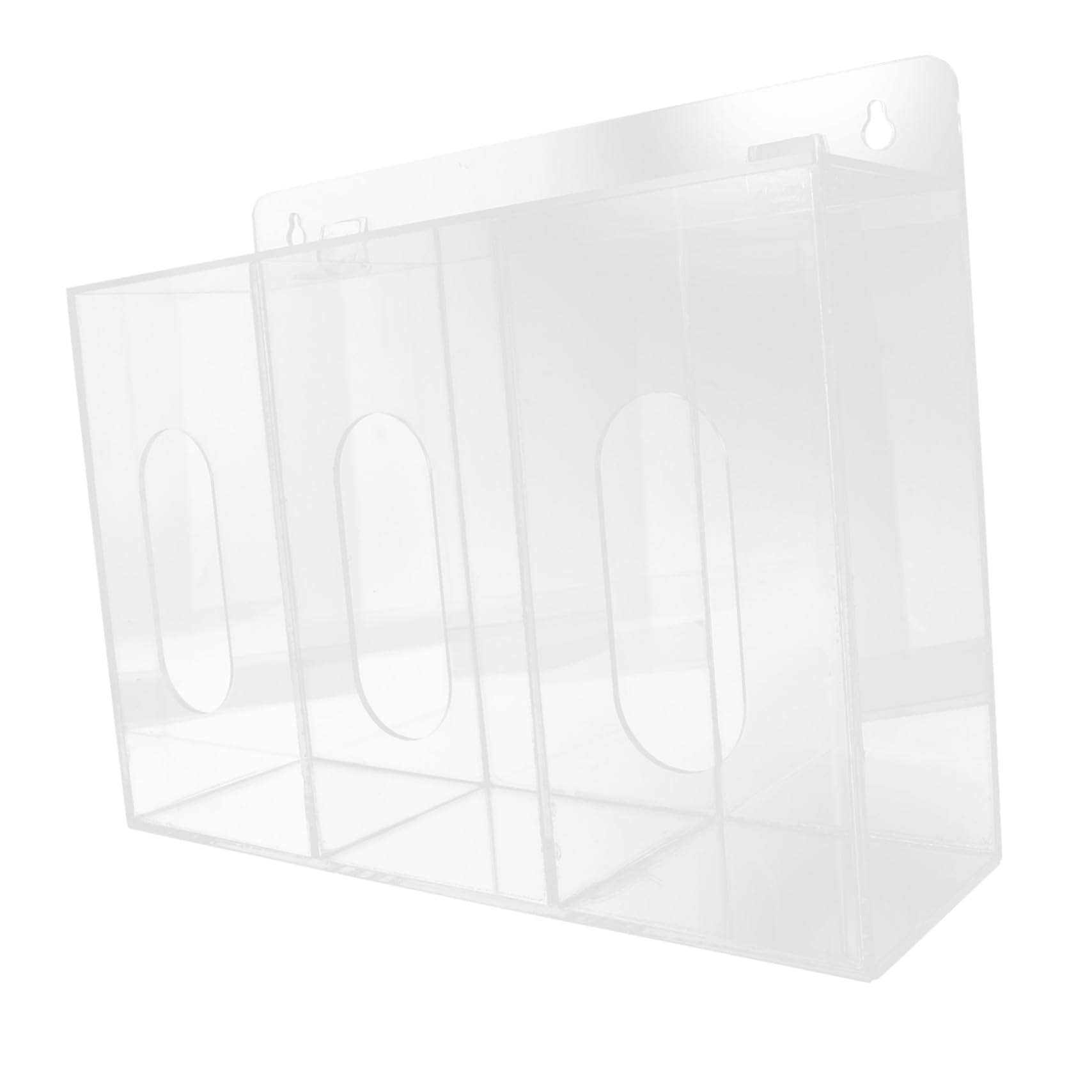Caja Dispensadora Guantes Soporte Organizador De Pared Acrílico (3 Compartimentos)