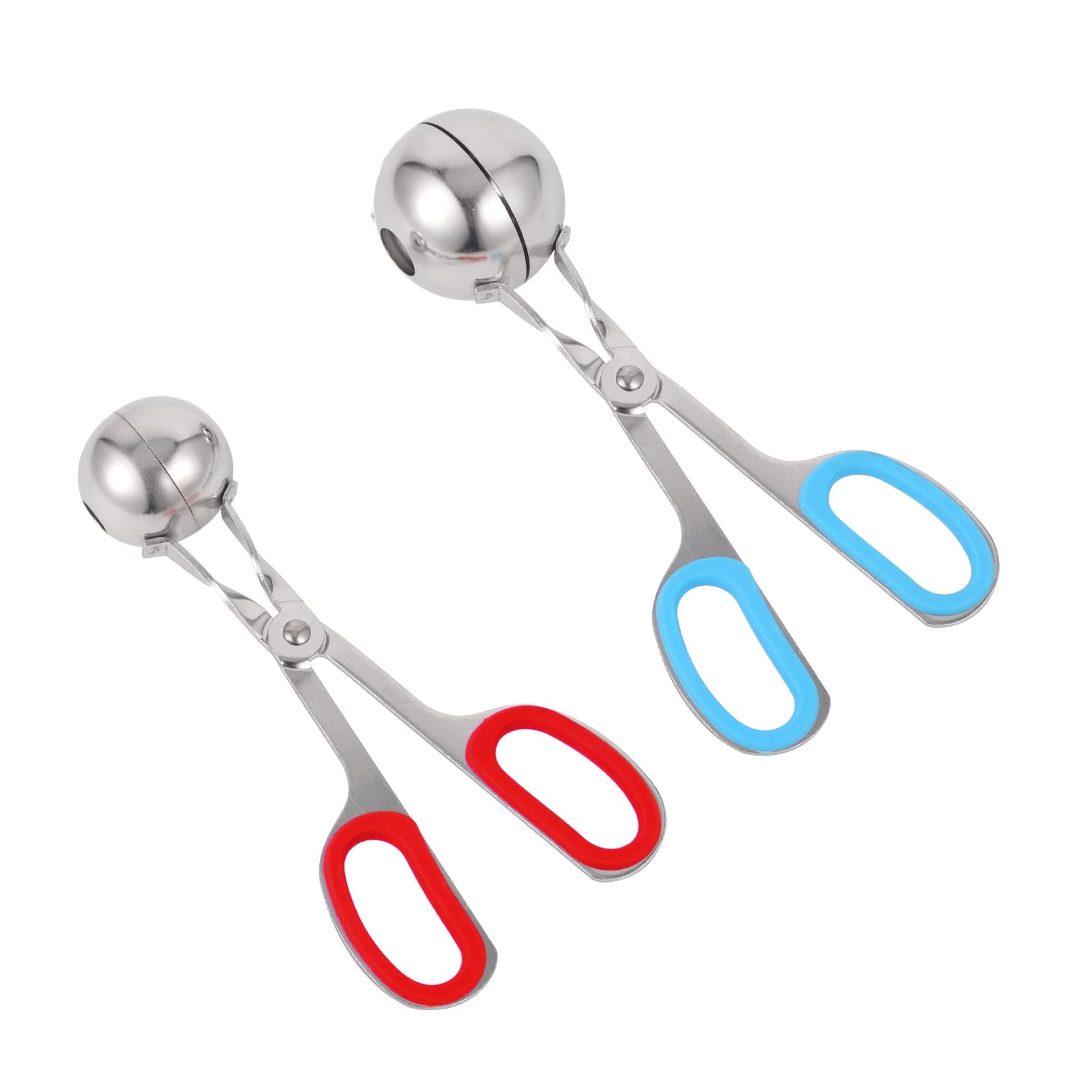 2 Formapolpette In Acciaio Inox Con Manici In Gomma, Grandi E Piccoli, Senza Bastoncini