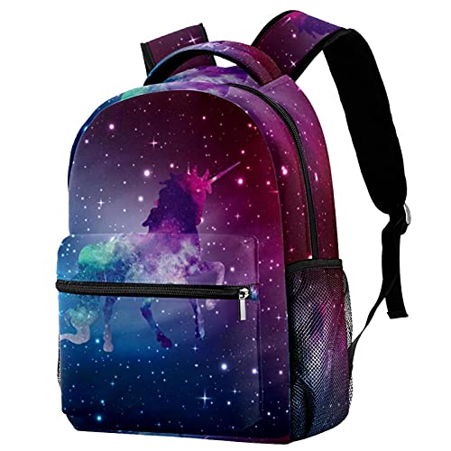 Sac à dos licorne galaxie enfant avec poche bouteille pour voyage scolaire