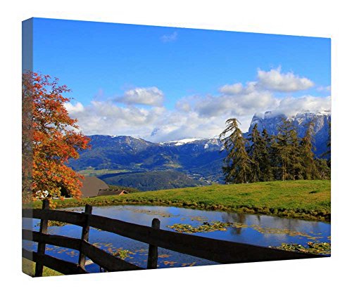 Impression sur toile encadrée ferme de montagne tableau 40x50 cm