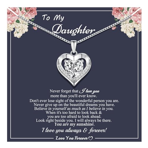 Gifts for Mom Daughter Heart Necklace I Love You Gifts for Wife Girlfriend Gold Infinity Necklace Birthday Gift Ideas Anniversary Valentines Mothers Day Christmas Gift Jewelry