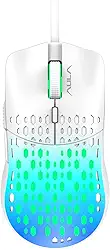 Mouse Gamer AULA S11 Pro Honeycomb com Iluminação RGB Colorida, 6 Botões Funcionais e Ajuste de DPI de 1200 a 3600