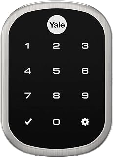 Yale | LiftMaster Smart Lock with Touchscreen Deadbolt- Works with myQ App & Key by Amazon in-Garage Delivery When paired with Smart Garage Hub (Sold Separately), Satin Nickel