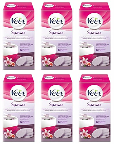 Veet - Spawax - 30 Disques de Cire - Jambes, Maillot, Aisselles, Bras - Figue Sucrée et Lys Violet