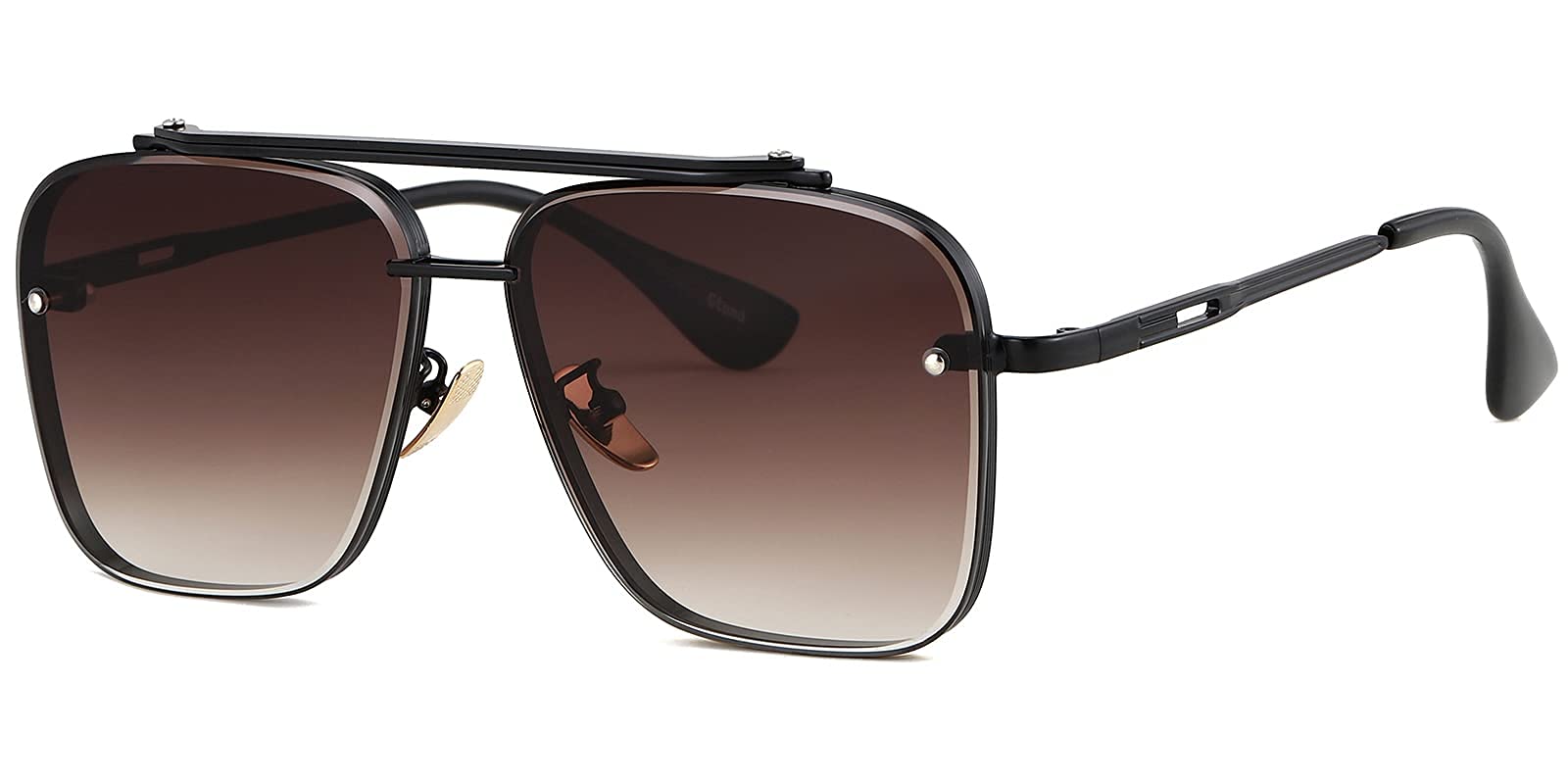 Fashion Trendy Square Aviator Gradient Sunglasses For Women Men Vintage Metal Sun Glasses