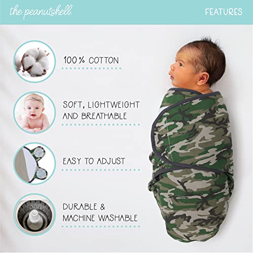 The Peanutshell Swaddle Set For Baby Boys - Camo & Elephant - 3 Pack (Small/Medium | 0-3 Months) #TOP1