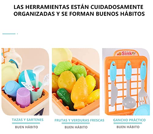 Image of Kitchen Toy for Kids, Kitchen Sink Set with Faucet, Kitchen Toys with Pot and Pan, Imagination Play Kitchen, Toy Kitchen Set, Christmas Gift for Kids 3+ Years