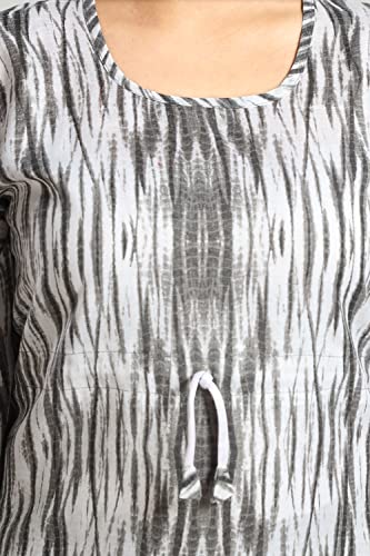 Image of Fabme Women's Cotton Printed Kaftan and Pyjama Set