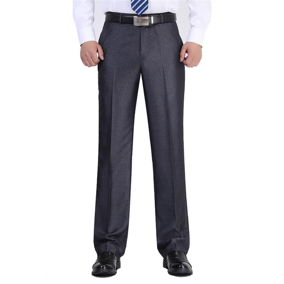 Vogrtcc Pantalones De Oficina para Hombre, Cintura Alta, Finos, Sueltos, De Negocios, Informales, Antiarrugas