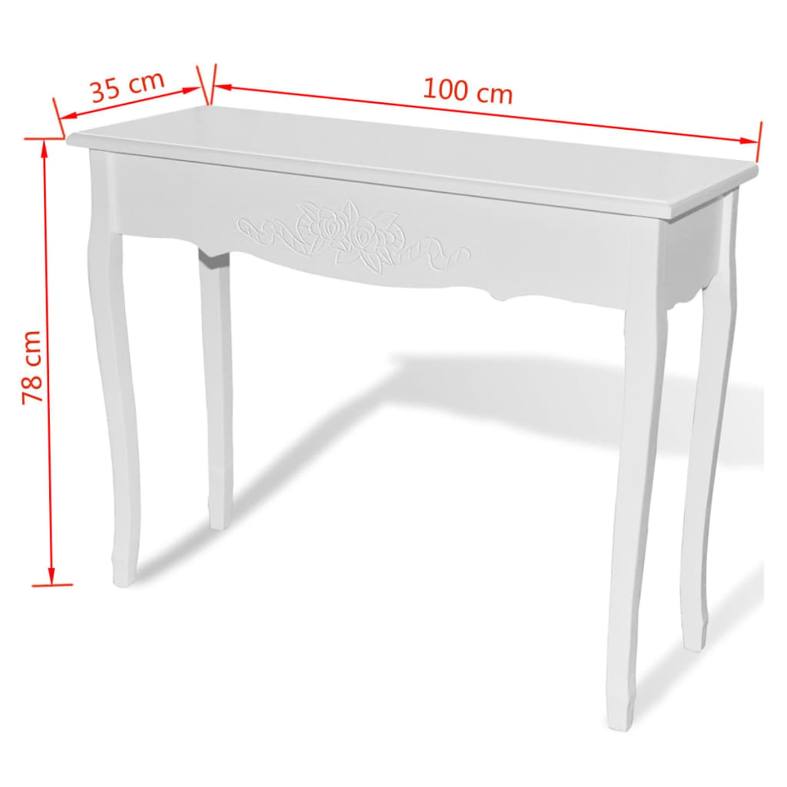 Homgoday Mesa Consola de tocador Blanco Mesas auxiliares de salón,Mesa Consola Recibidor Mueble de Entrada Estrecha Clásica