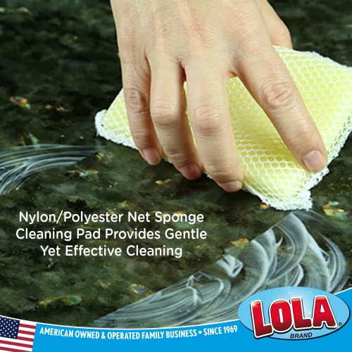 Image of LOLA Nylon Netting Sponge Cleaning Scrubber Pad, 2 Pack, Non Scratch, Safe on Non-Stick Surfaces Coated Cookware & Dishes - Gentle Effective Cleaning