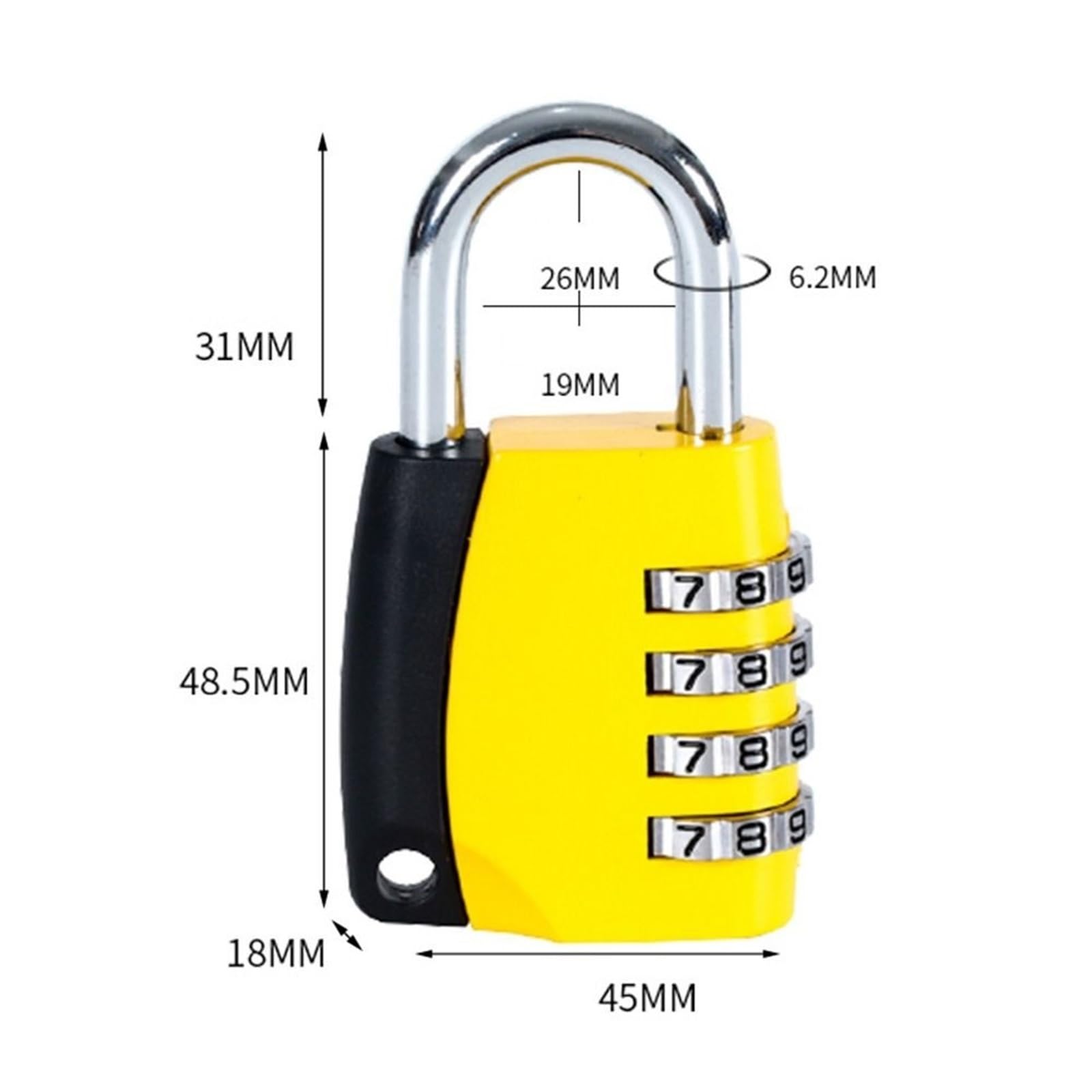 Lucchetto da viaggio a 4 cifre con password for bagagli, armadietto, zaino, 1 pezzo(2)