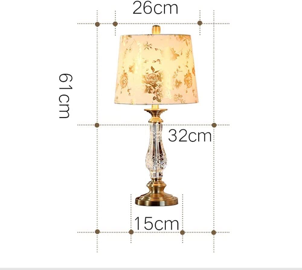 Lampa stołowa Lampa nocna Lampa nocna Styl europejski Kryształowa obudowa Ślub Metalowe biurko Do salonu Sypialnia Gabinet Stolik nocny (Kolor