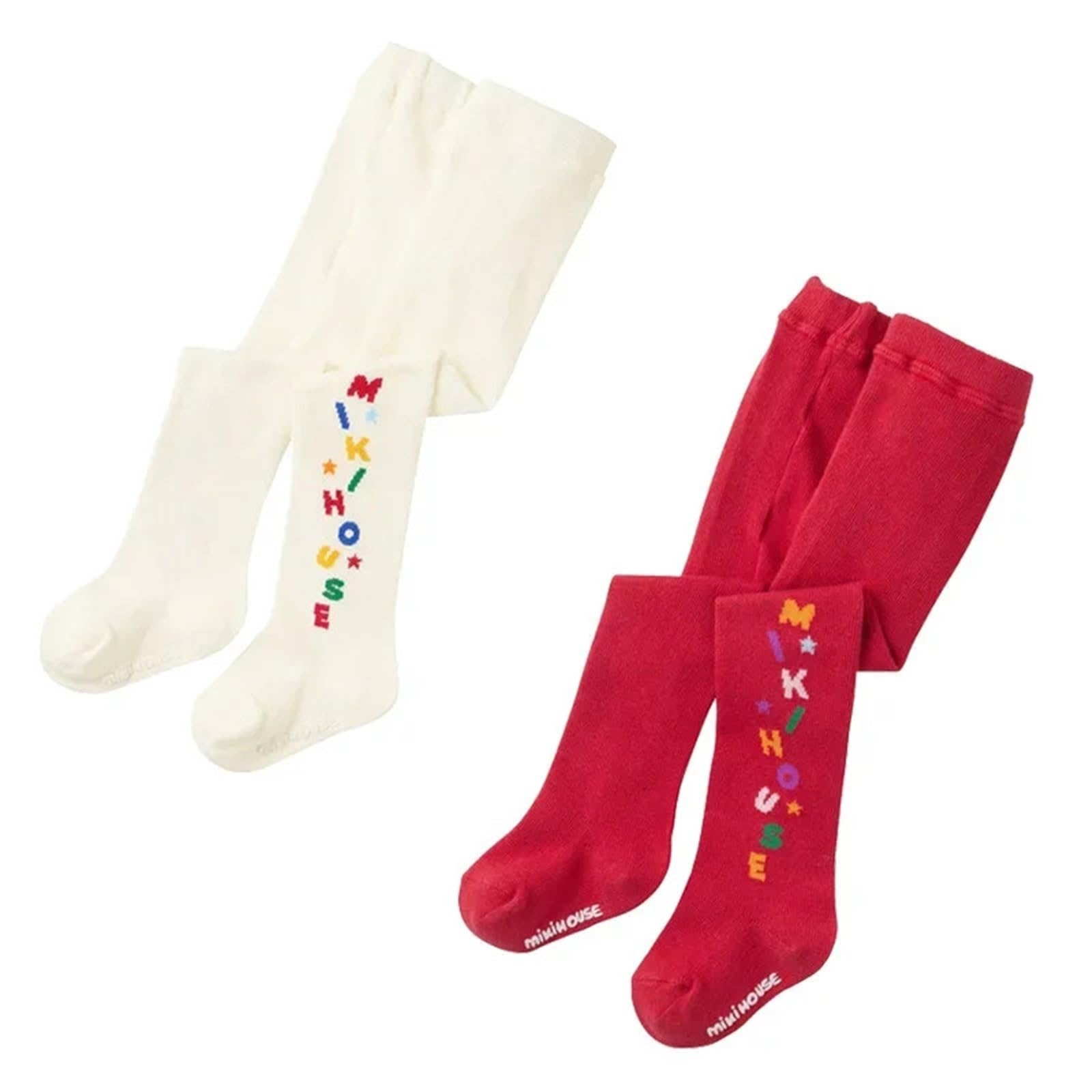 Children's Elastic Tights – Spring Cartoon Letter Stockings for Girls | Japanese & Korean Style Baby Pantyhose