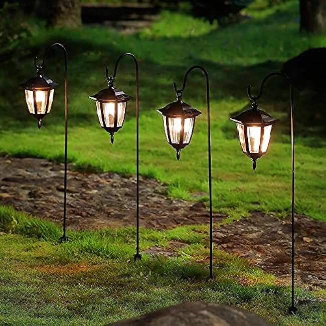MAGGIFT 34 Inch Hanging Solar Lights Decorative Garden Lanterns Solar Powered Coach Lights Warm White LED