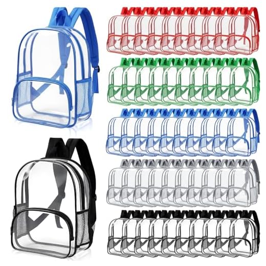 Bulk 50 Clear PVC Waterproof Backpacks