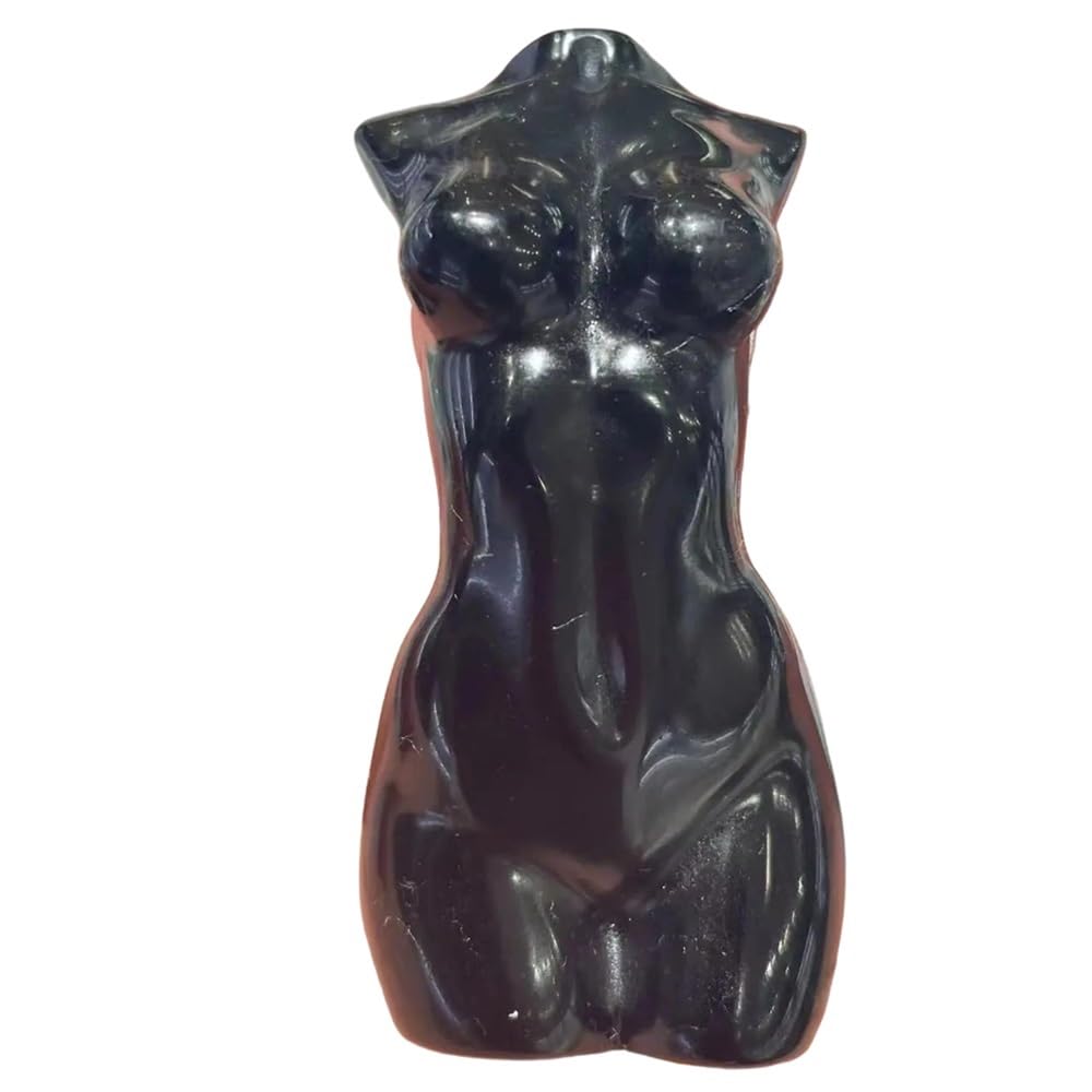 HAOYUNS Beautiful Natural Obsidian Crystal Statue - Reiki Decoration for Office, Garden, or Desk(2pcs)