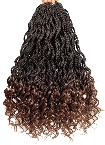 6Packs Box Braids Crochet Hair Small Synthetic Hair Extensions Dreadlocks Twist Crochet Braids Hair styles Kanekalon Braiding Hair24Strands（20“, T1B/30#)