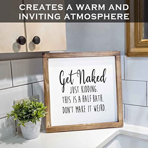 Get Naked Sign For Bathroom Decor Wall 12x12 Inch - Half Bath Sign, Rustic Bathroom Wall Decor, Get Naked Just Kidding This is a Half Bath, Bathroom Signs Decor Farmhouse Get Naked Sign For Bathroom Decor Wall 12x12 Inch - Half Bath Sign, Rustic Bathroom Wall Decor, Get Naked Just Kidding This is a Half Bath, Bathroom Signs Decor Farmhouse