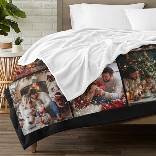 Custom Blanket with Picture Text Personalized Photo Blanket Customized Blanket for Christmas Valentine's Day Birthday Gifts Customized Gifts for Mom Dad Couple Girlfriend Boyfriend Wife Husband - Image 5