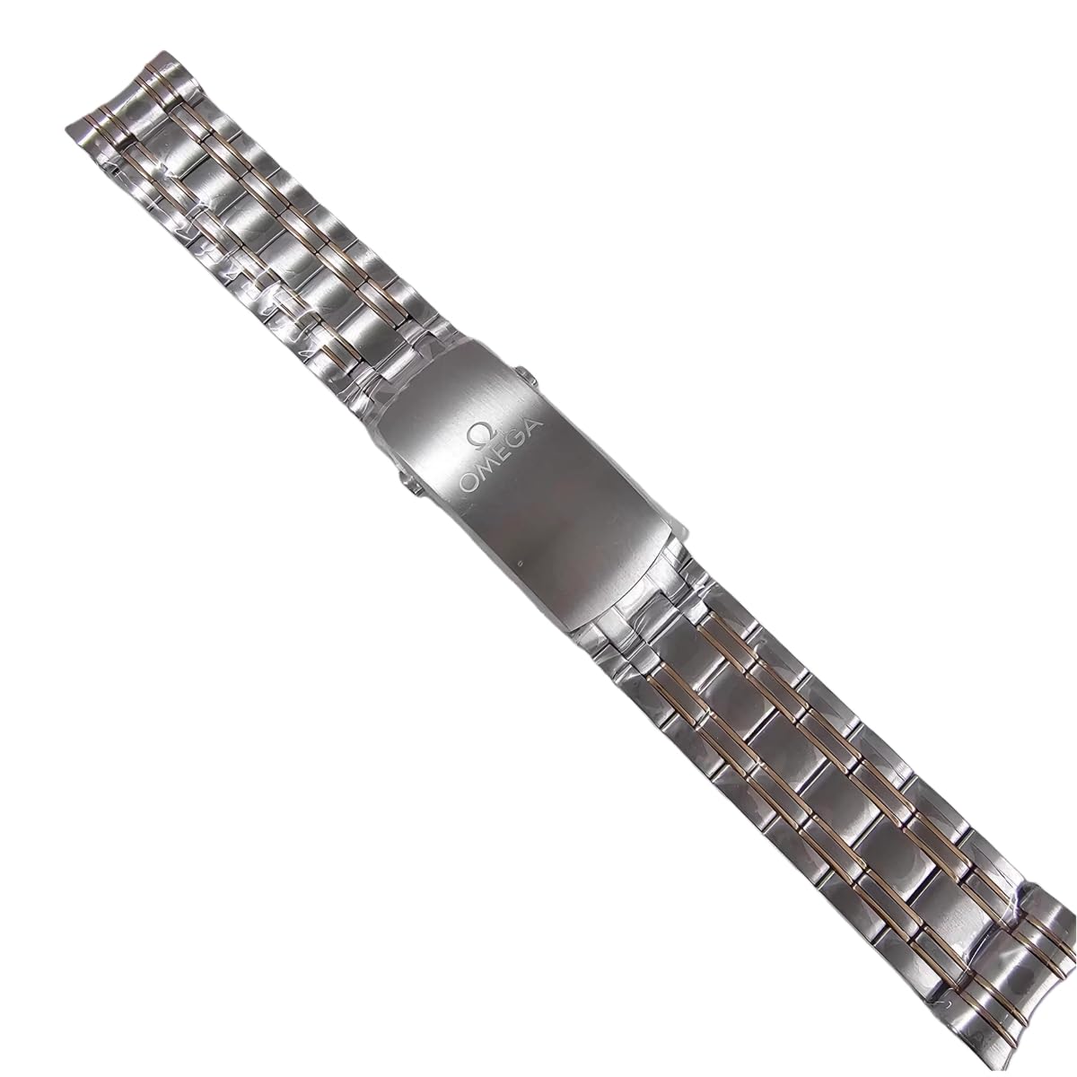 Edelstahl Uhrenarmband 20mm Metall Ersatzarmband Rundanstoß Gliederband Silber Gold Bicolor für Omega Seamaster 300