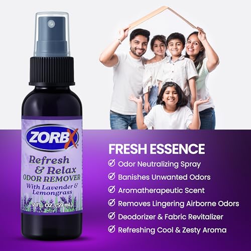 Image of ZORBX Refresh & Relax Lavender Lemongrass Odor Remover Spray 2 Oz