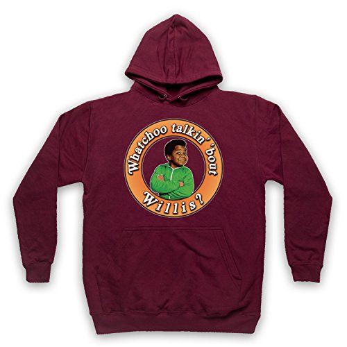 Sweat Gary Coleman Comedy TV Capuche Bourgogne Large Homme Femme
