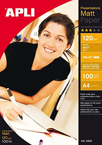 Apli Paper 12626 Papel Presentaciones A4 Mate 120GR 100H