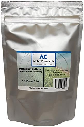 Alpha Chemicals 5 Pounds - Potassium Sulfate - Sulfate of Potash