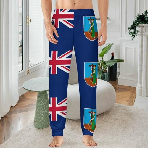 Flag of Montserrat Men's Pajama Bottoms Sleep Lounge Soft Comfy Pants Sleepwear2