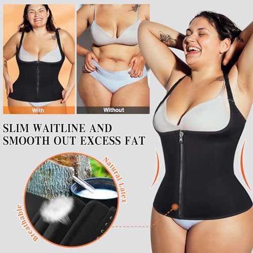 Reamphy TTIN Waist Trainer For Women,Zipper Body Shaper Cincher Sports Girdle Corset-Small thumb #1