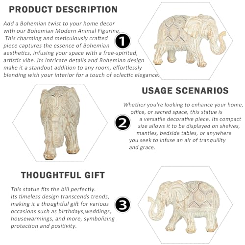 Estatua Elefante Boho Decoración Moderno 12 cm miniatura 4