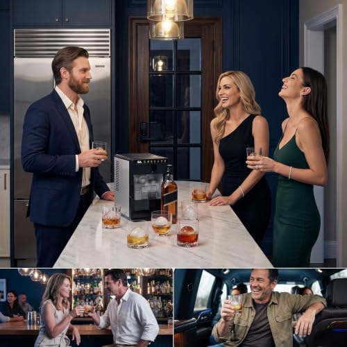 Image of Electactic 2.17 inch Clear Ice Ball Maker Countertop, Sphere Ice Maker Machine, 2Pcs Ready in 40Mins, 72 Pcs /Day, 8H Timer, Self-Cleaning, Round Ice Cube Maker for Home Bar Whiskey & Bourbon