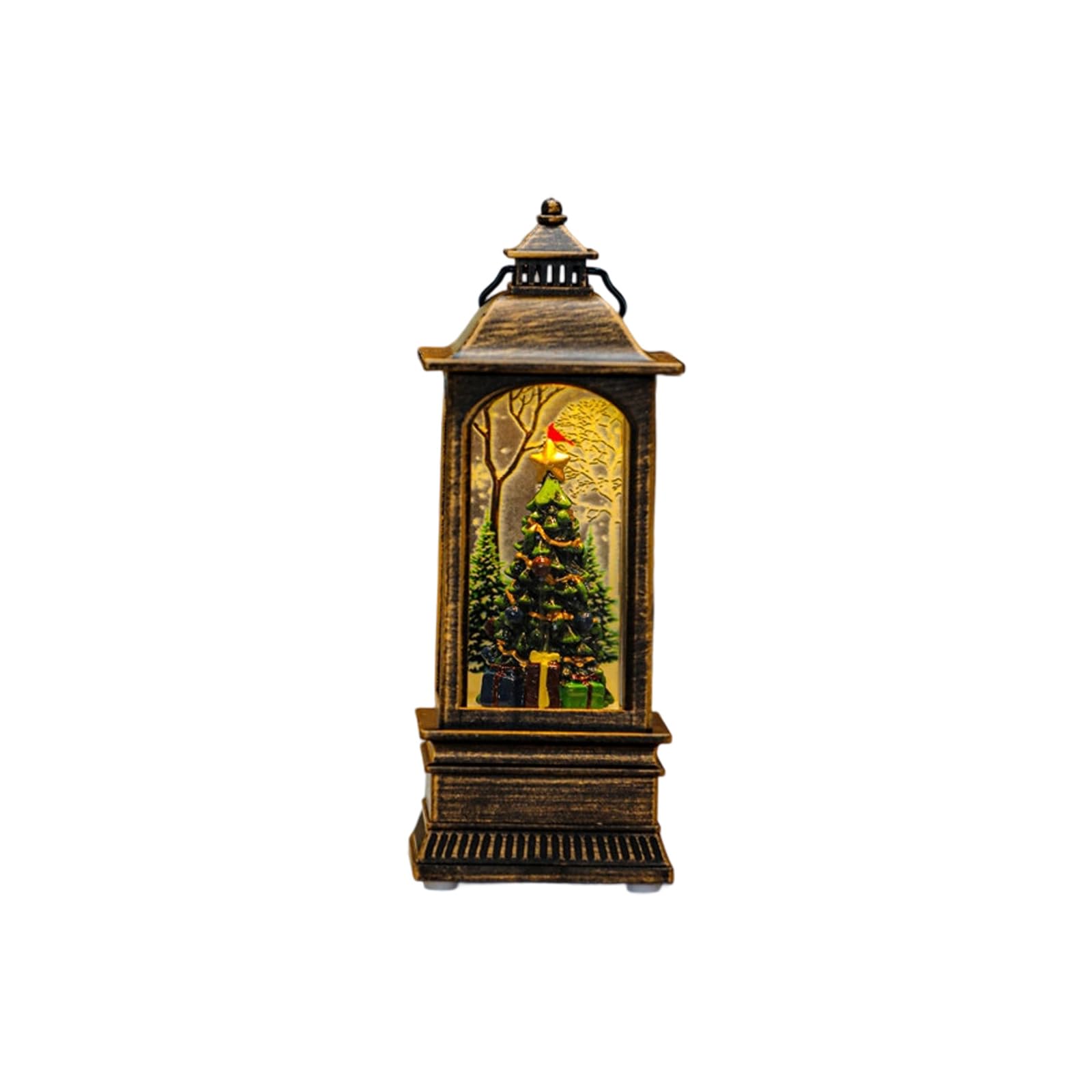 Hsioluted Festival Crystals Snowflake Phone Booth Lamp Holiday Decoration for Home or Party Holiday Mantelpiece Ornament