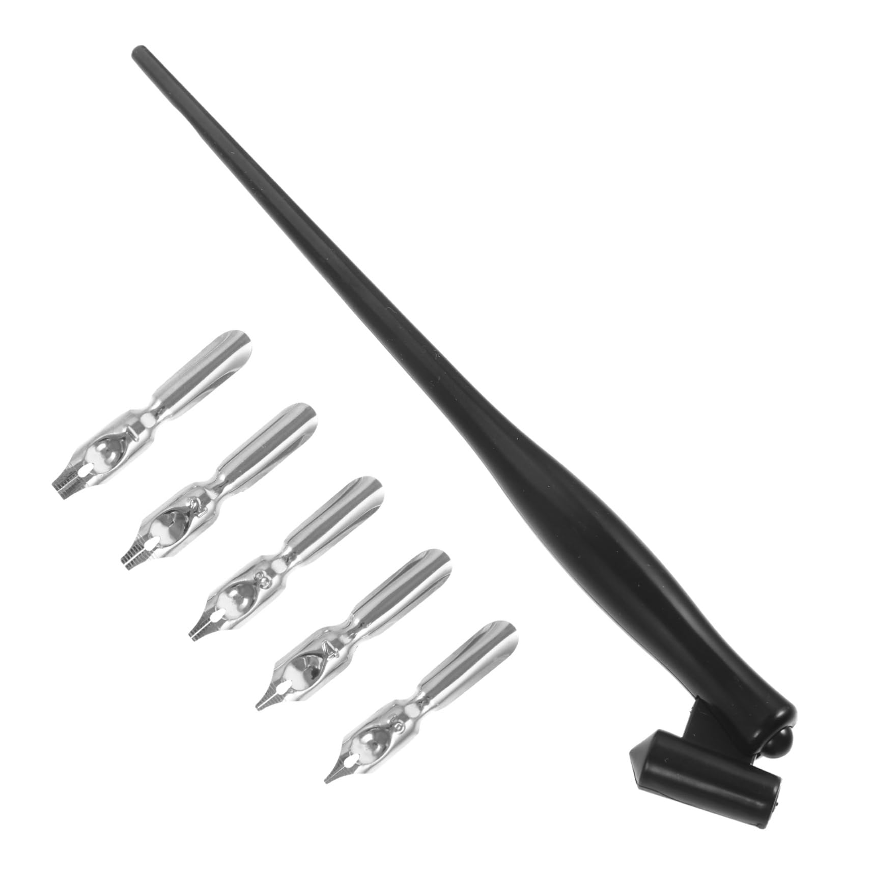 KALLORY 1 Set Inclined Dip Pen Glass Calligraphy Pen Glass Dip Pen Vintage Dip Pen Calligraphy Pens Dip Pen Holder Cartoon Holder Oblique Pen Holder Manga Pen Lettering Metal Cartoon Pen