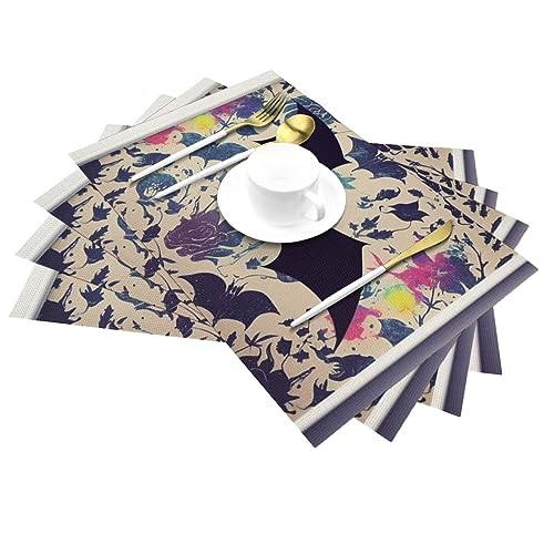Set de table chauve-souris lavable et résistant pour repas d'Halloween - 4