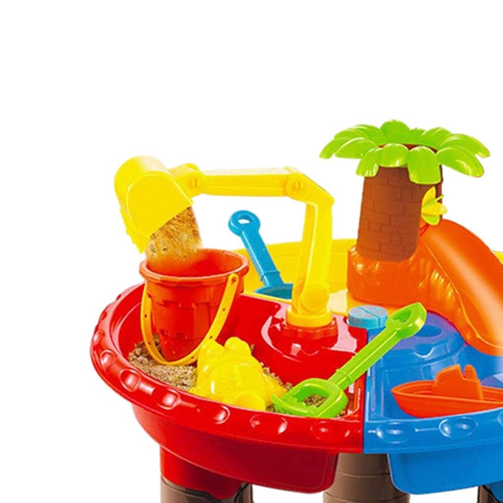 Kinderspielzeug Sand Wasser Tisch Set Lern Tisch 2 in 1 Spieltisch Sandkasten Wasserspieltisch Eimer Schaufel Leicht Tragbar für Kinder Ab 3 Jahren Fü, 45x35cm