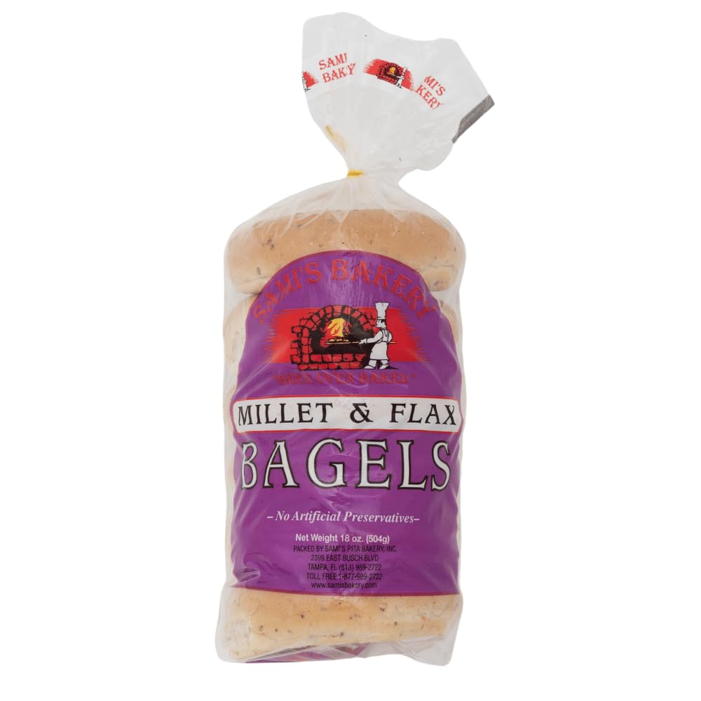 Sami's BakeryMillet and Flax Bagels, Pack of 4 (24 Bagels)