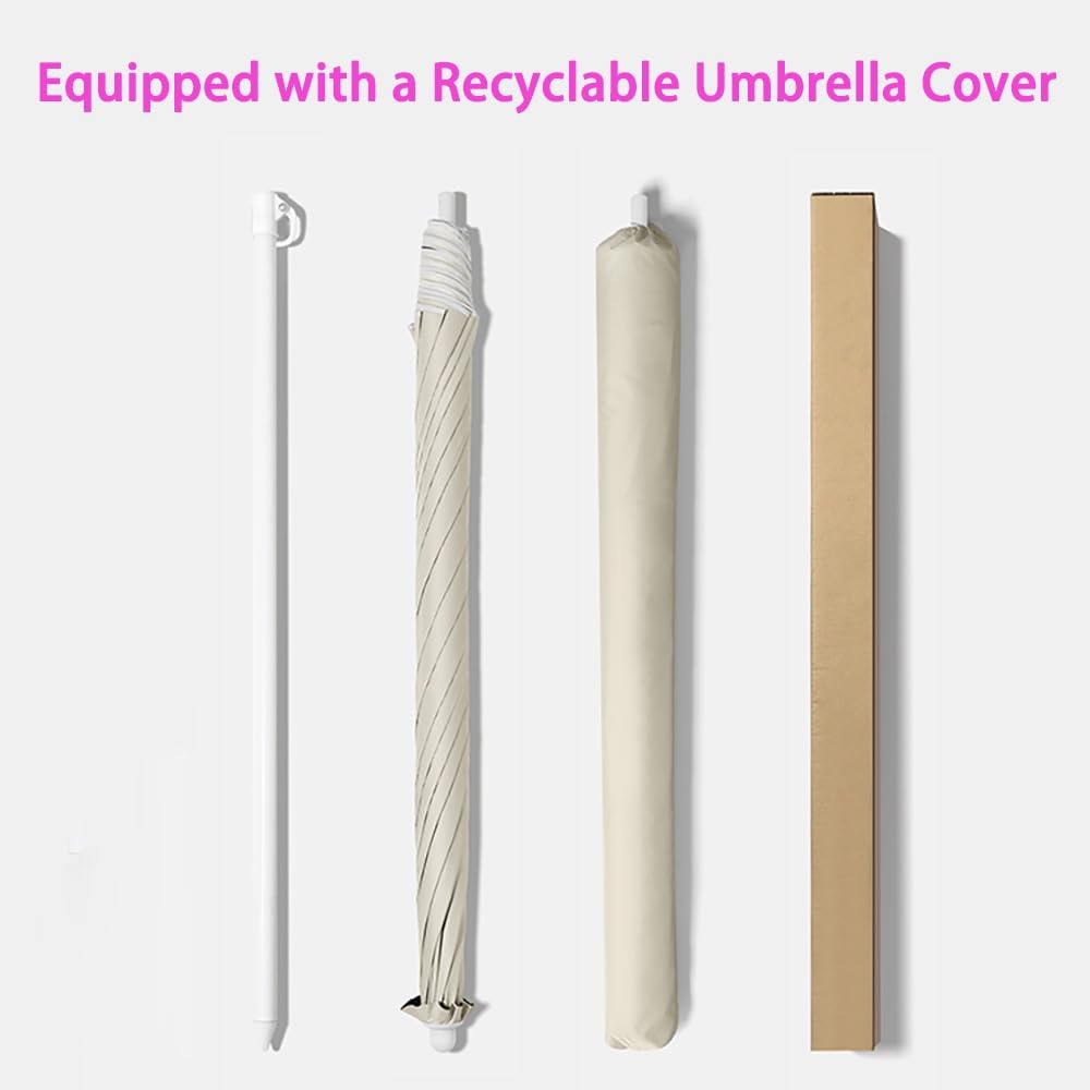 Ombrellone da esterno per patio, 2,4 m/7,8 piedi, rotondo e portatile, ideale per giardino, spiaggia, terrazza, prato, cortile, mercato, tavolo, blu navy.