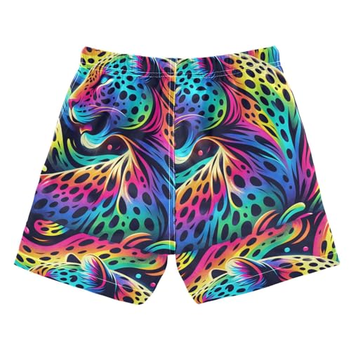Rainbow Leopard Boys Swim Trunks Toddler Shorts Swimwear Boardshorts2
