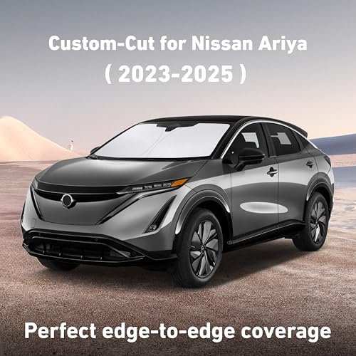 Image of EcoNour Windshield Sunshade Compatible for Nissan Ariya 2023 2024 2025, Sun Visor for Front Windshield & Window Sun Shade Cover, UV Heat Blocker & Protector, Car Accessories