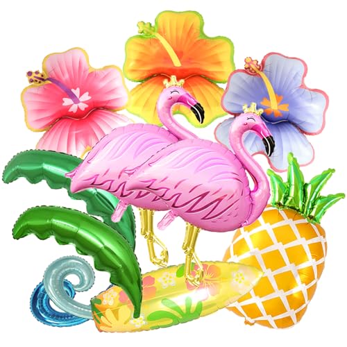 Décorations de fête d'anniversaire tropicales Aloha avec ballons haute densité