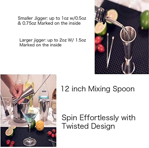 Set de coctelera y utensilios de bar 750 ml acero inox miniatura 3