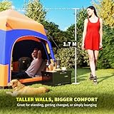Outsunny Double Layer Instant Pop Up Tent with Rainfly, Hexagon 4 Man Dome Tent, Portable Camping Shelter with Sewn-in Groundsheet and Carry Bag, for Festival Backpacking Road Trips, Orange - Image 4